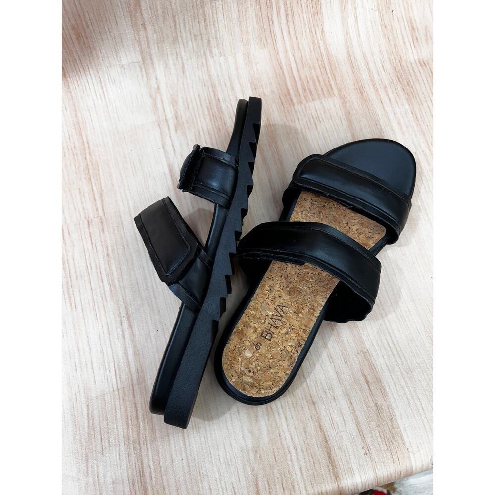 Bhava Vegan Leather Casual Sandal in Black Size 5 - Picture 9 of 10
